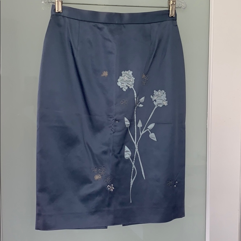 Moschino Cheap and Chic Blue Satin Pencil Skirt